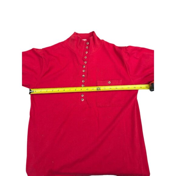 Vintage Air Express Women's Size Small Knit Pullover Red Henley - Picture 4 of 10